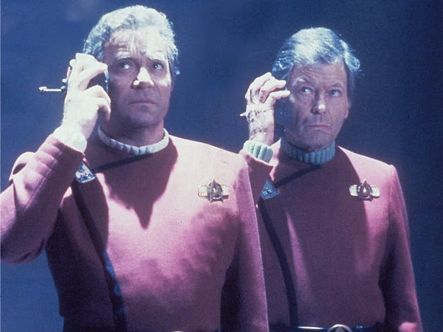 Skype me up, Scotty: Captain Kirk and Dr McCoy use their universal translators in ‘Star Trek’
