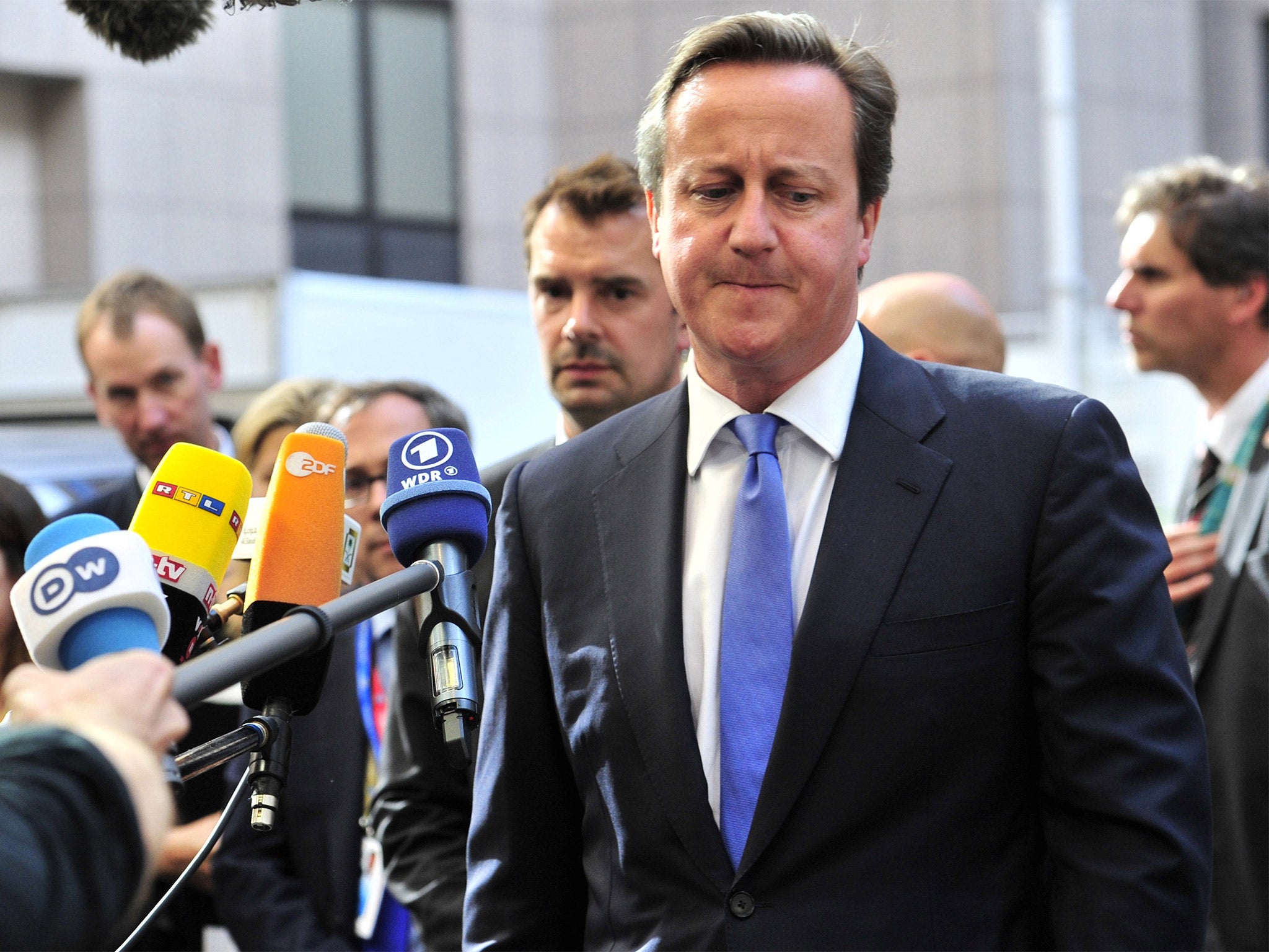 Prime Minister David Cameron arriving in Brussels