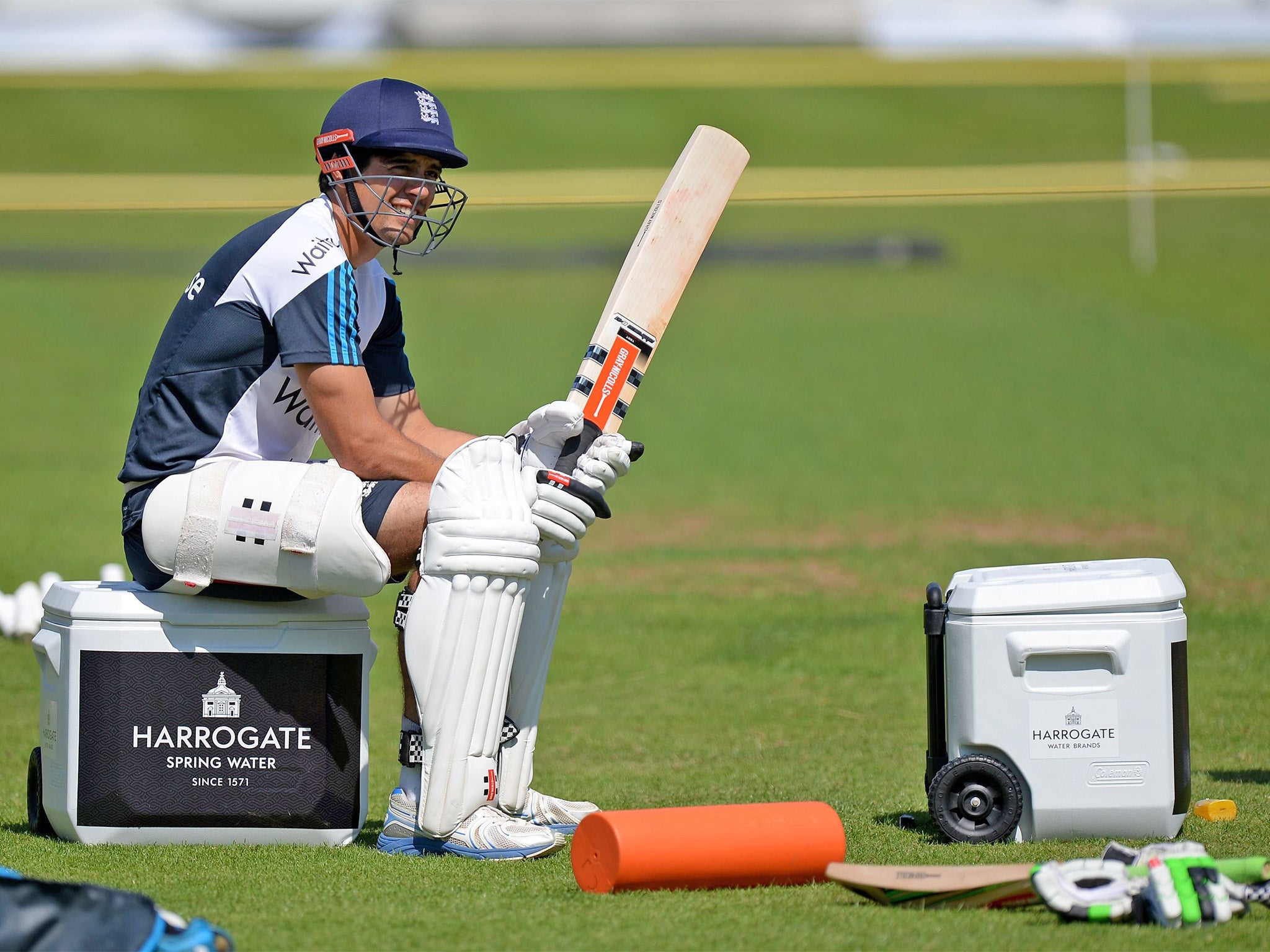 England captain Alastair Cook prepares for a nets session at Lord’s