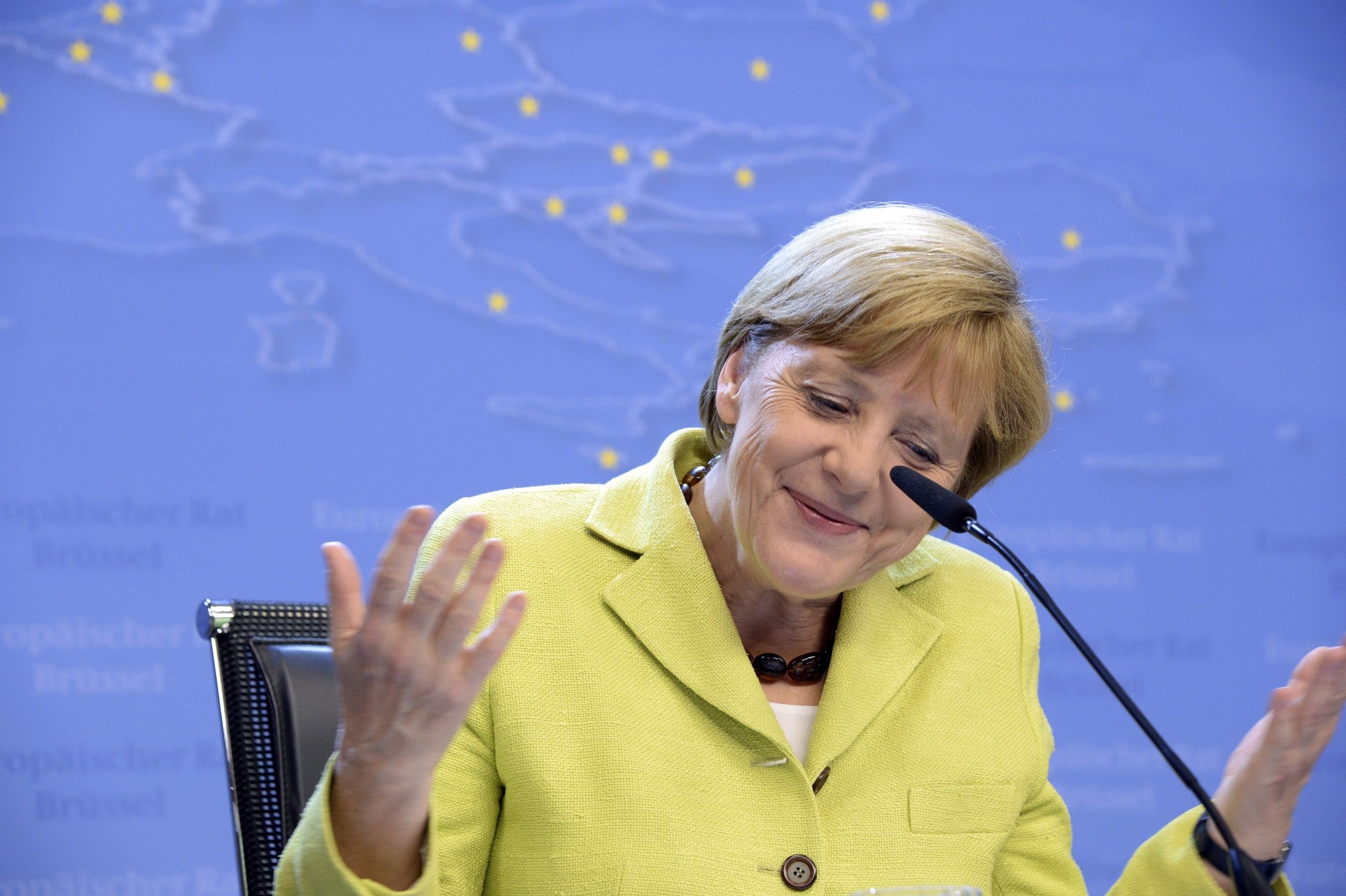 A reporter sang 'Happy Birthday' to Angela Merkel