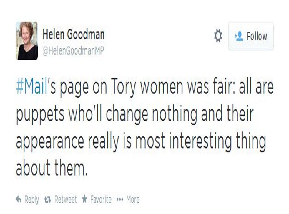 Labour MP Helen Goodman has come under fire for her tweet