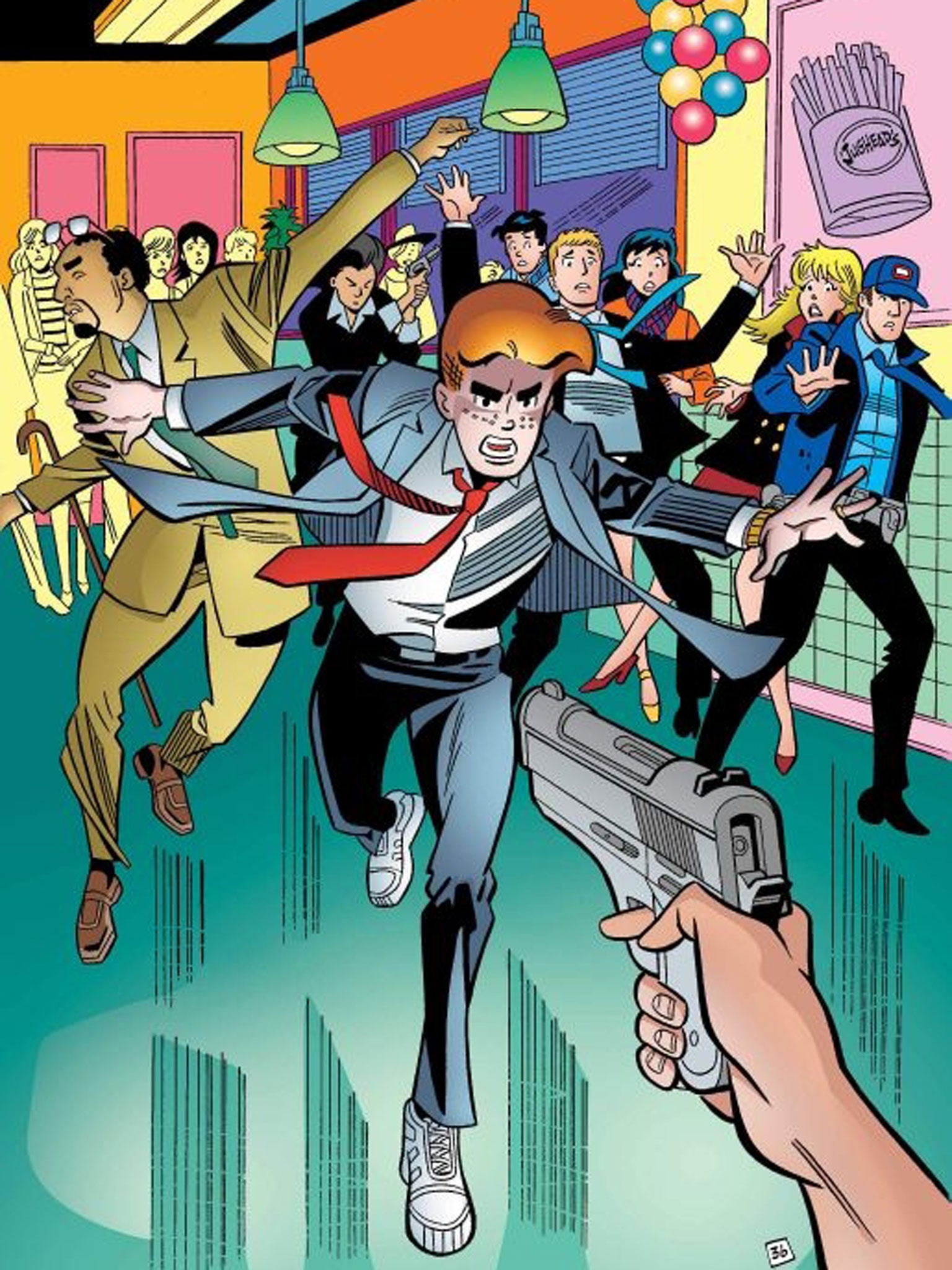 Archie Andrews, the redheaded American teenager in the "Archie" comic book series