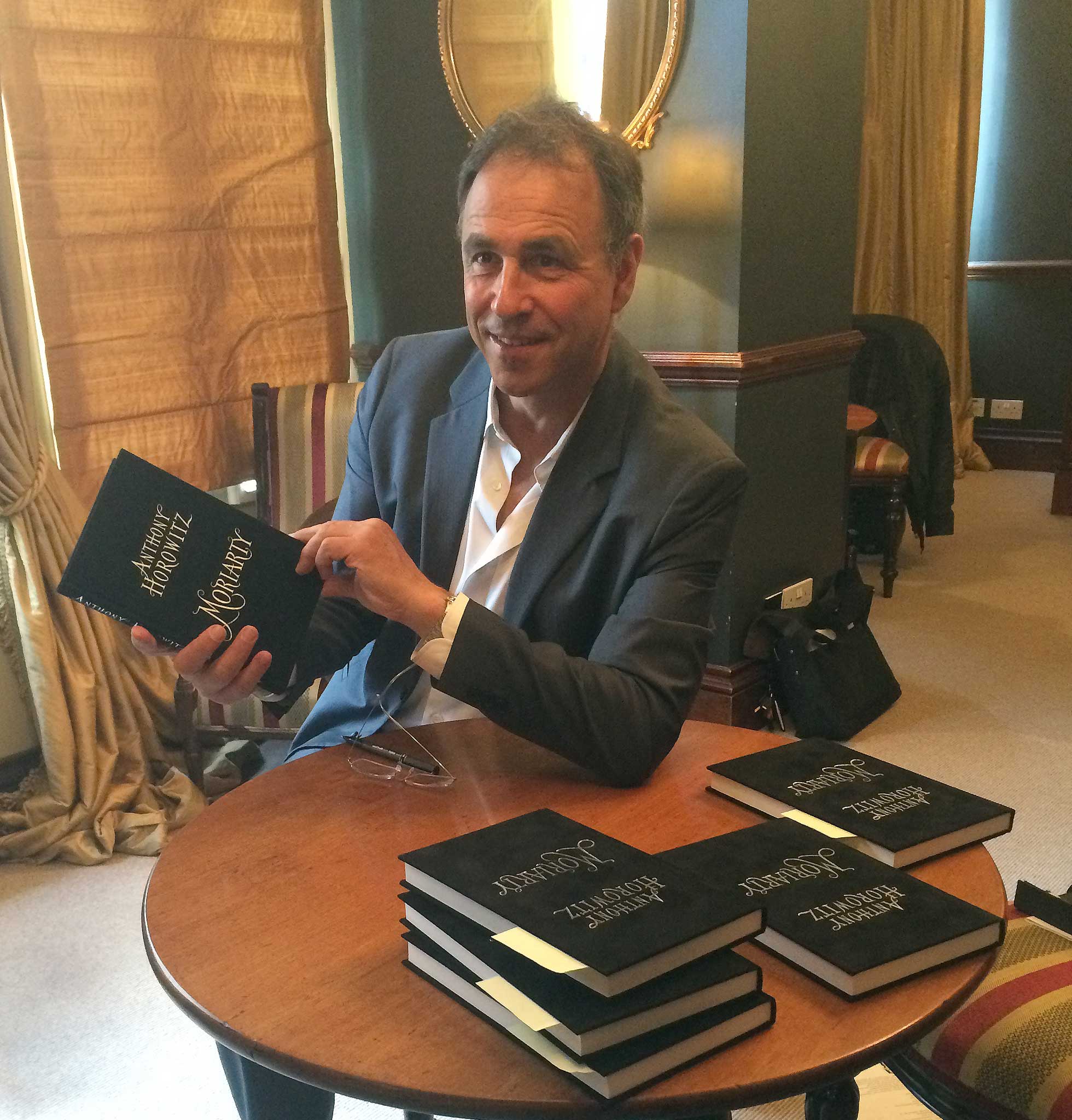 Secrets and marketing tricks: Anthony Horowitz, at the exclusive launch of his novel's proof