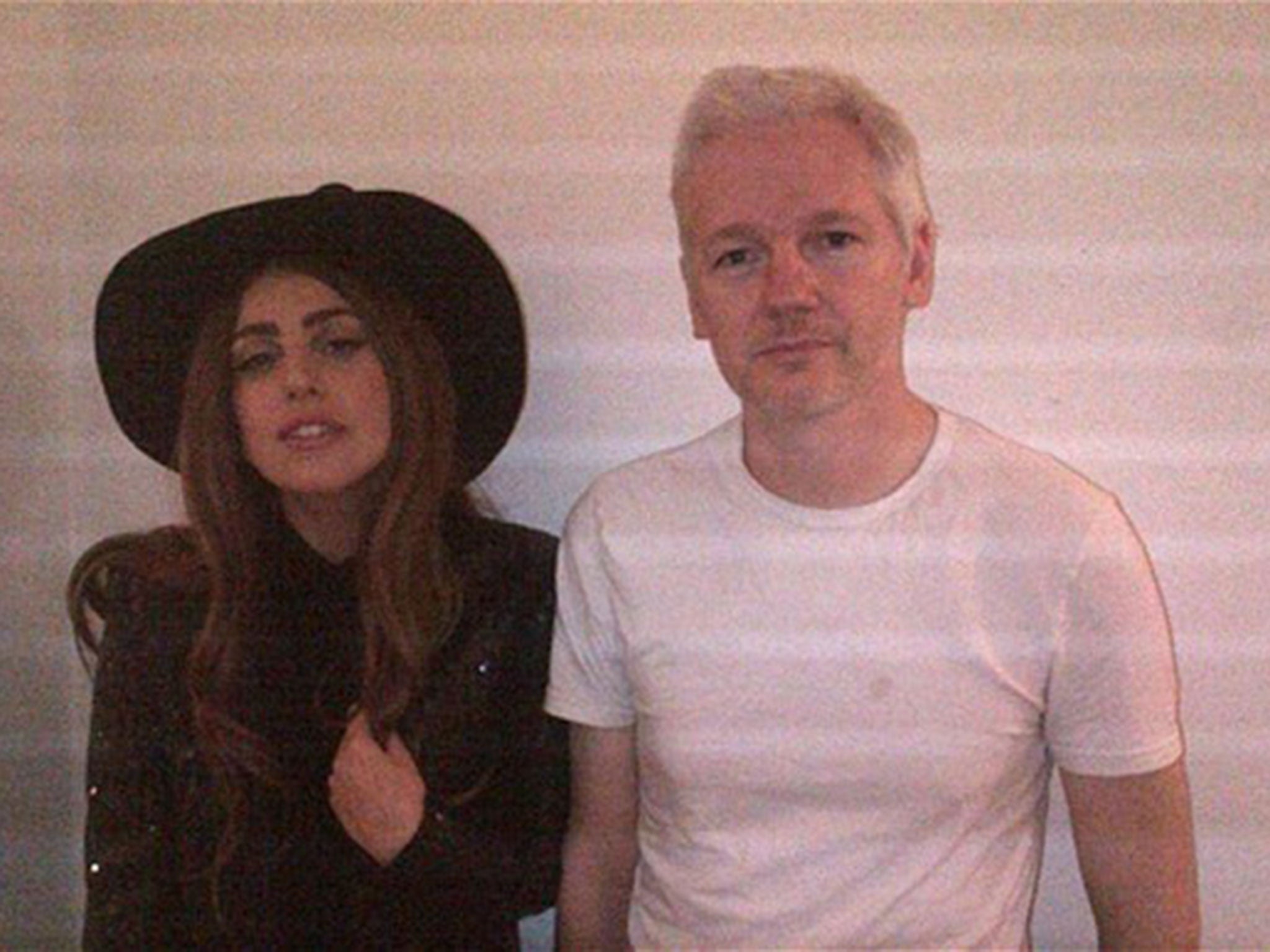 Wiki-chic: Julian Assange with Lady Gaga