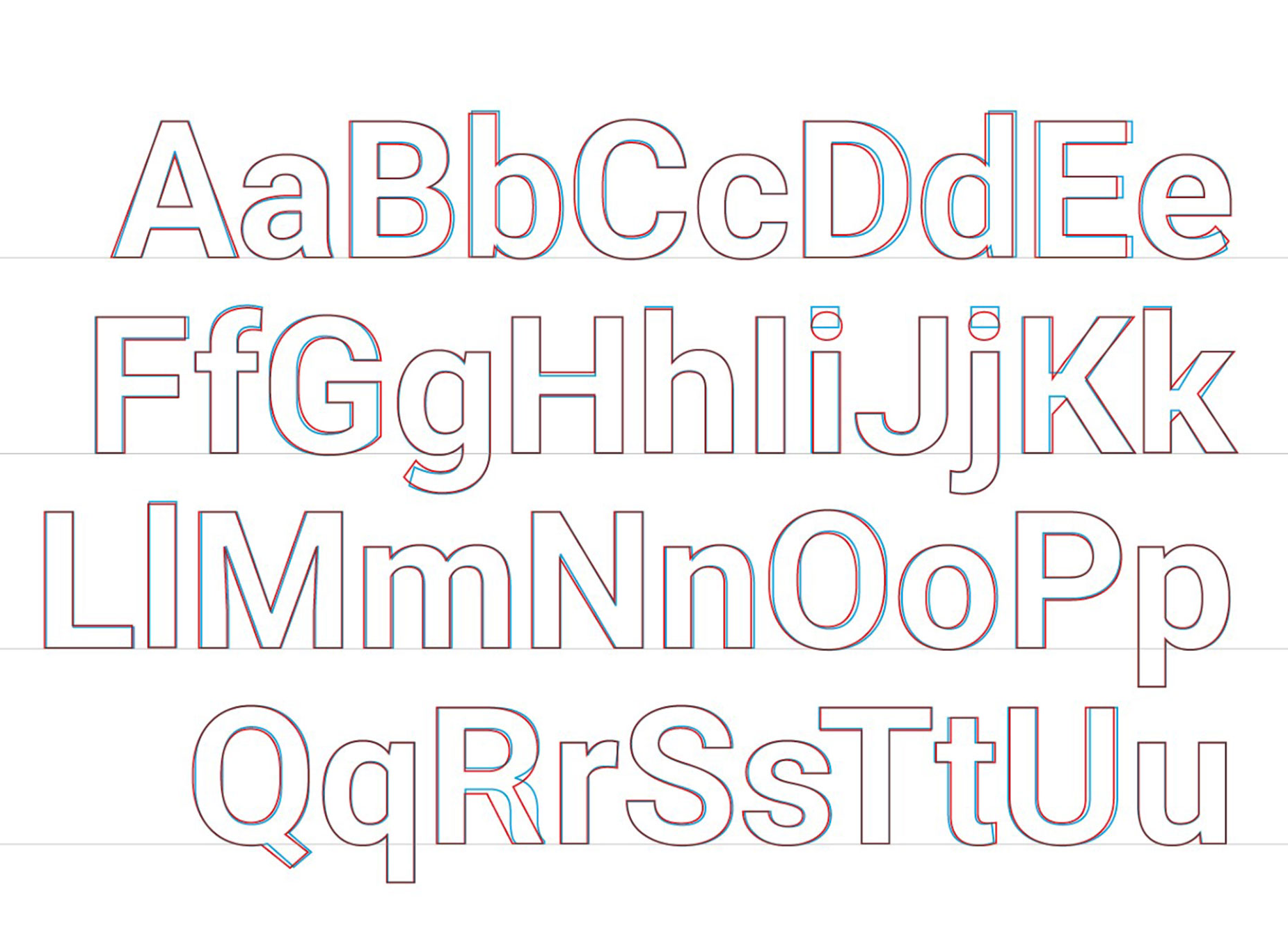 Change of art: Google’s new Roboto font placed over the old one (hint: red new, blue old)
