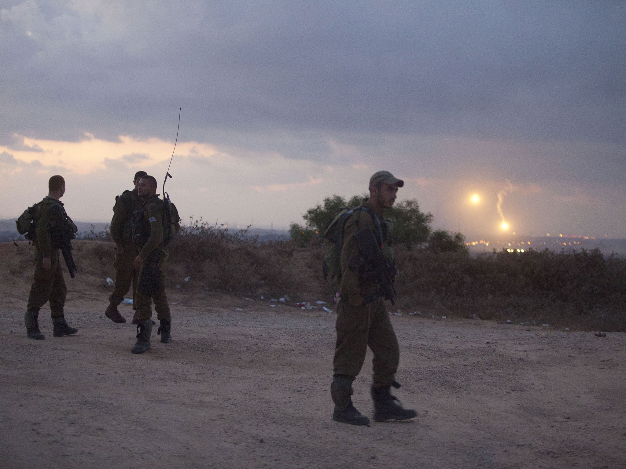 Israeli soldiers seen along the border with Gaza