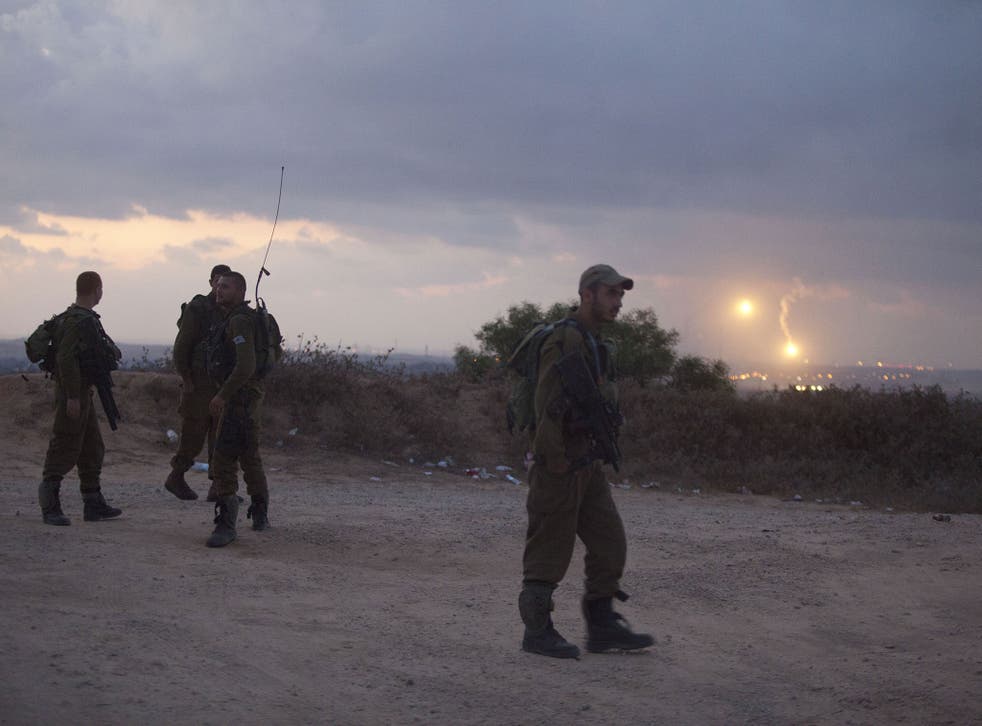 Israeli soldiers seen along the border with Gaza 