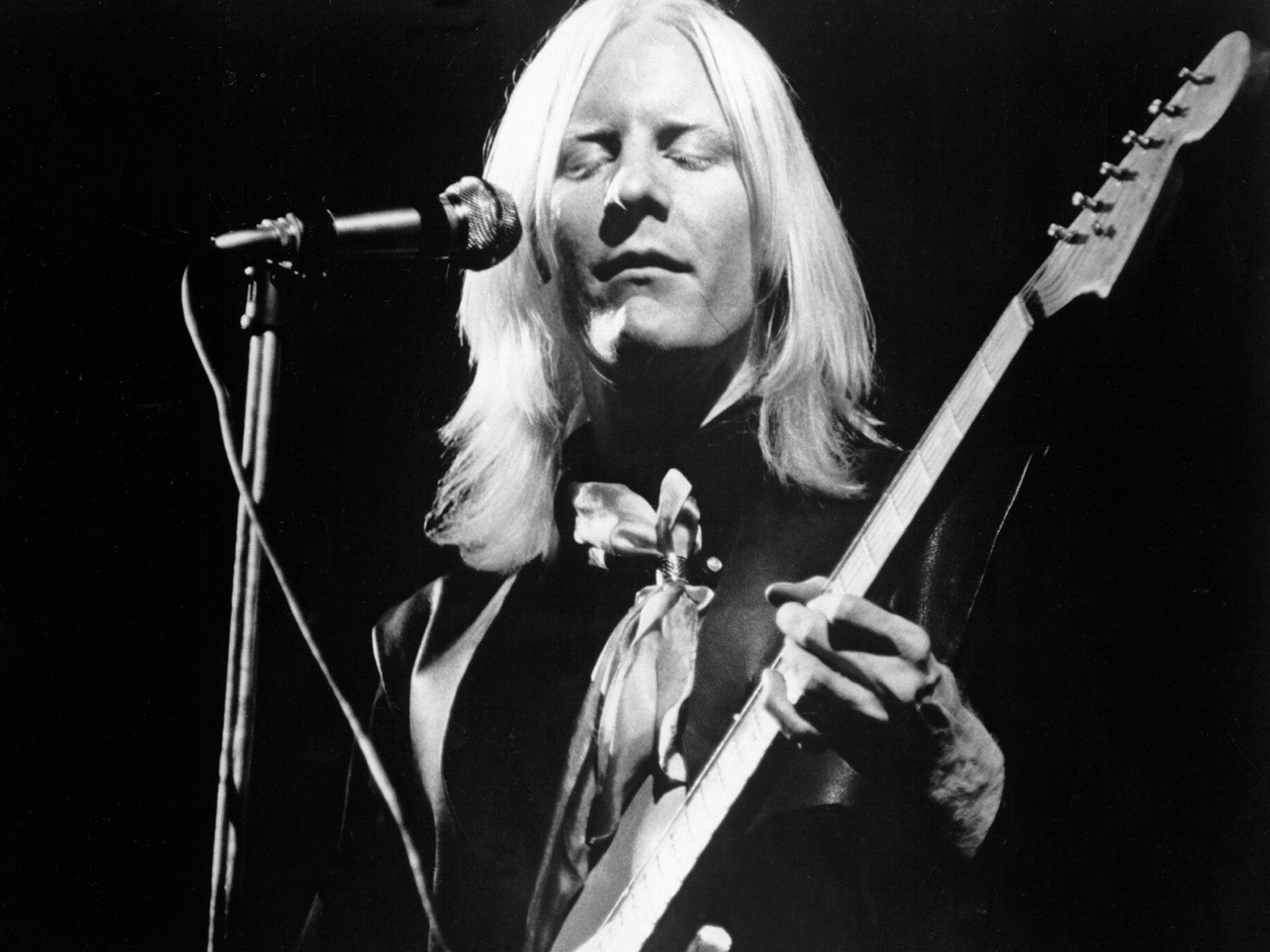 Johnny Winter on stage in 1969: he remained a supreme interpreter of the blues