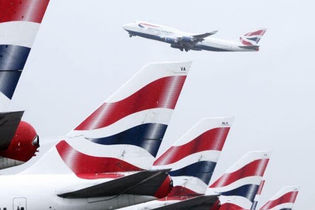 The once-daily British Airways flight to Kiev took off as scheduled