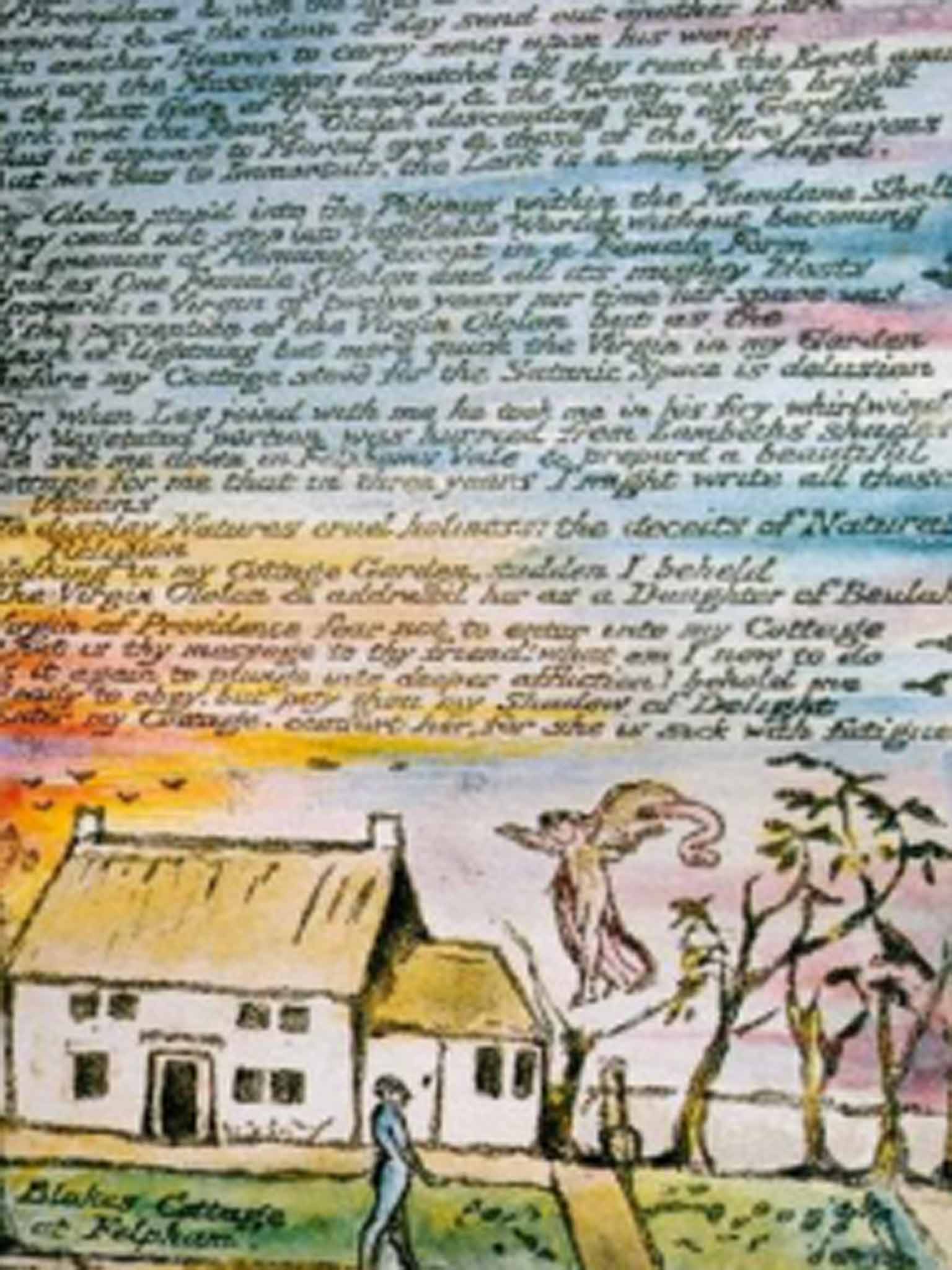 William Blake's illustration of his Grade-II-listed thatched cottage
