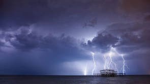 Brighton's West Pier in the early hours of 18 July