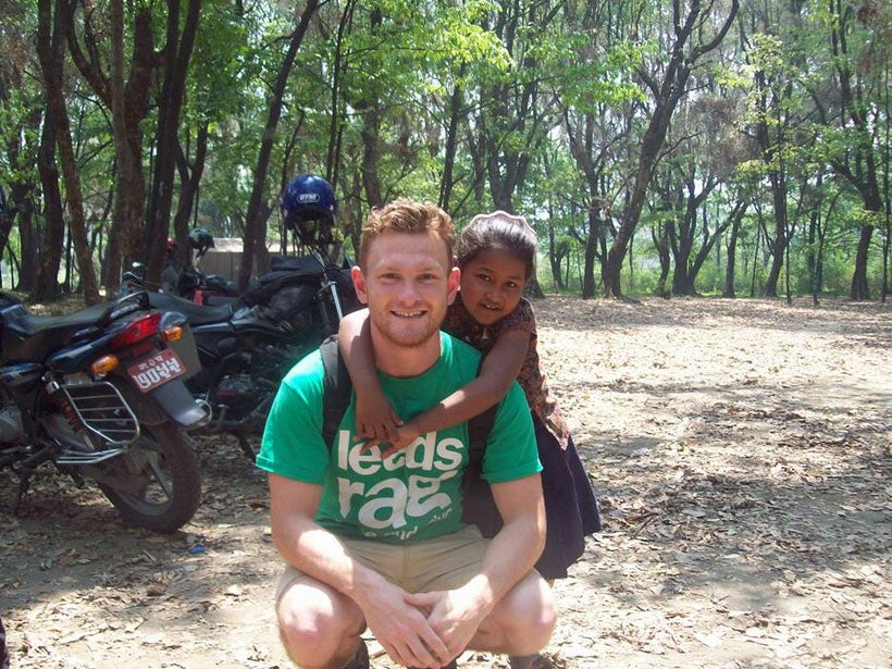 Richard Mayne in April 2014 volunteering for a children's charity in Nepal