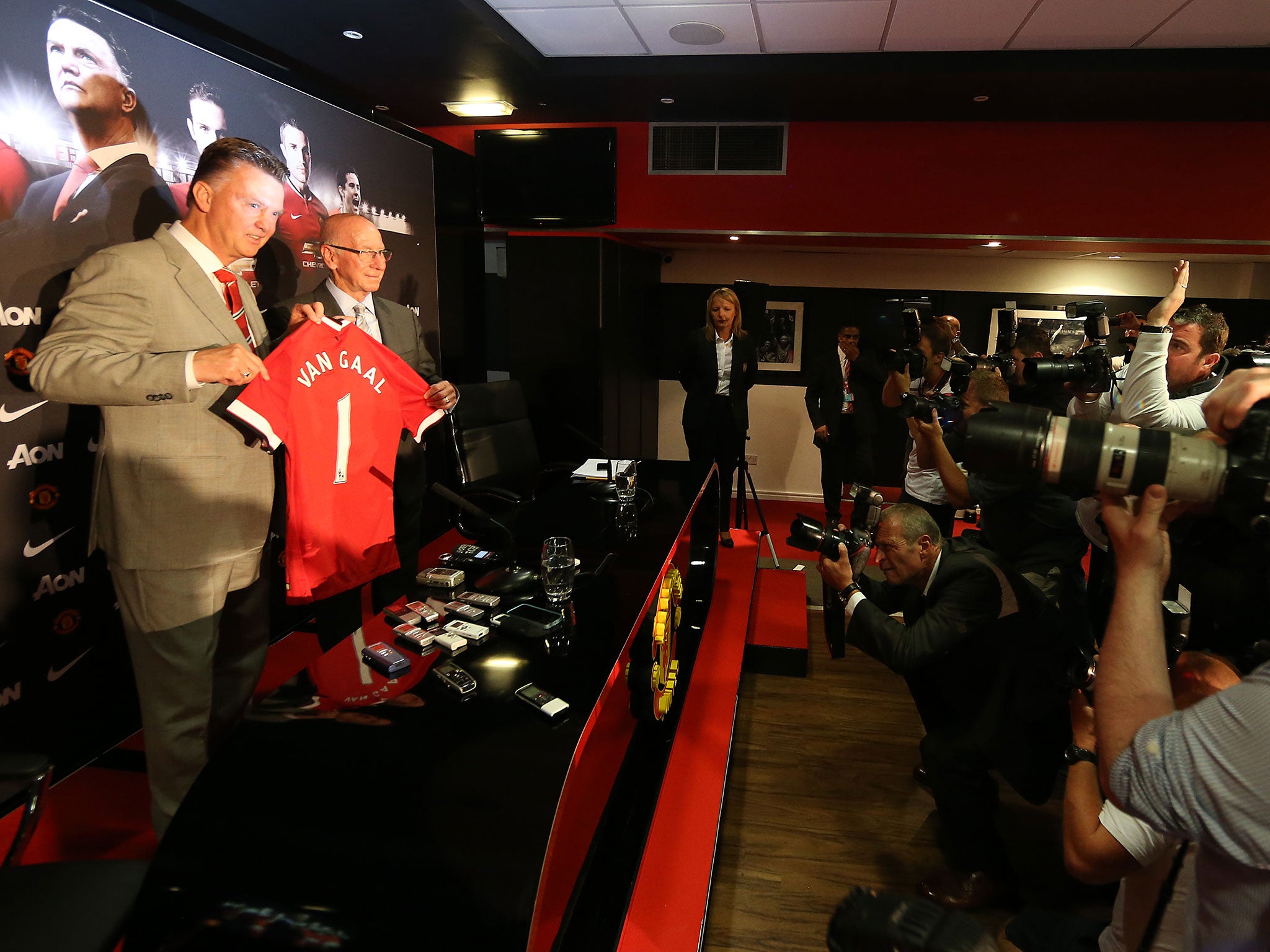 Louis van Gaal is presented as the new manager of Manchester United