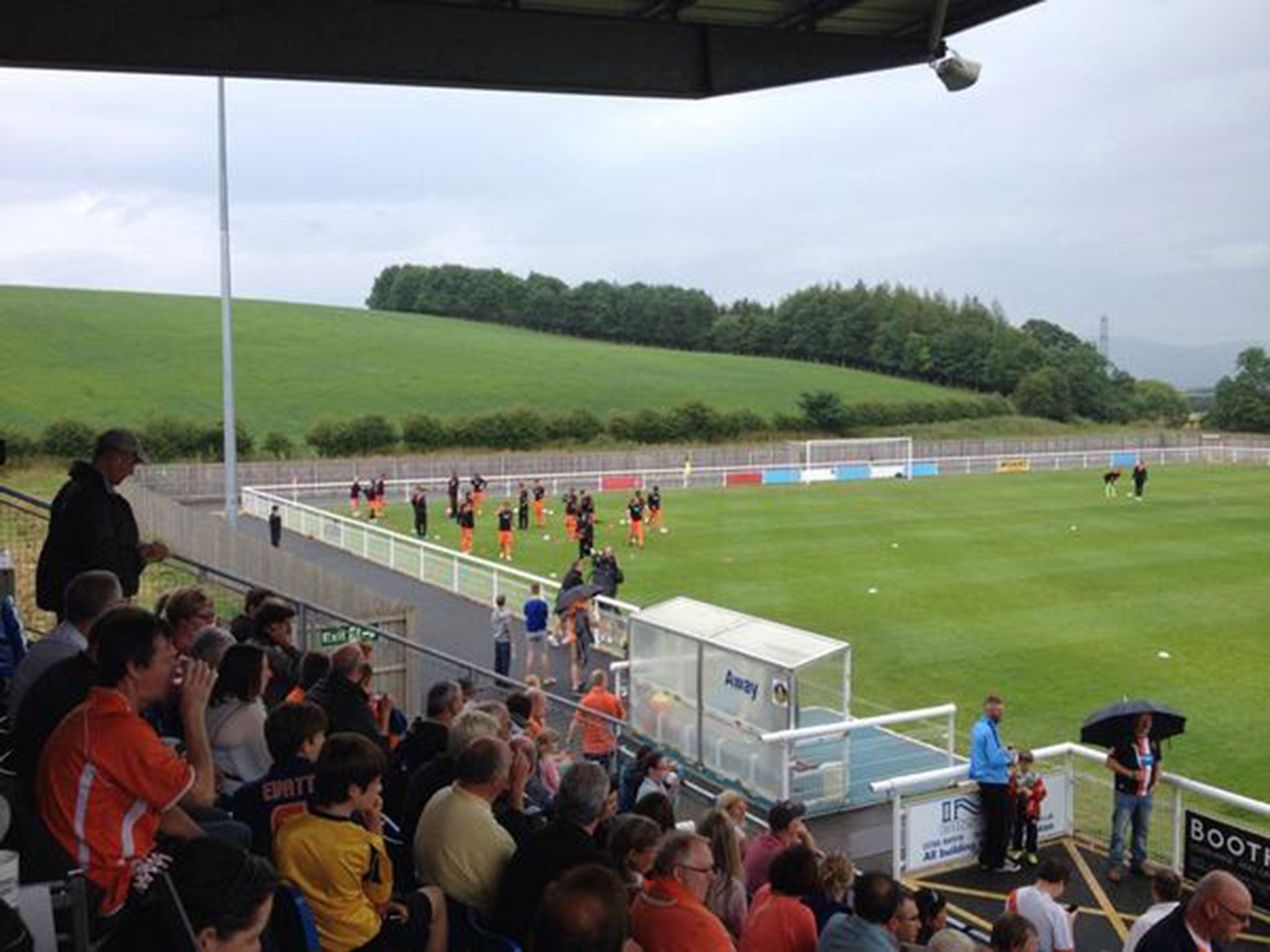 Blackpool players warm-up ahead of their pre-season match against Penrith