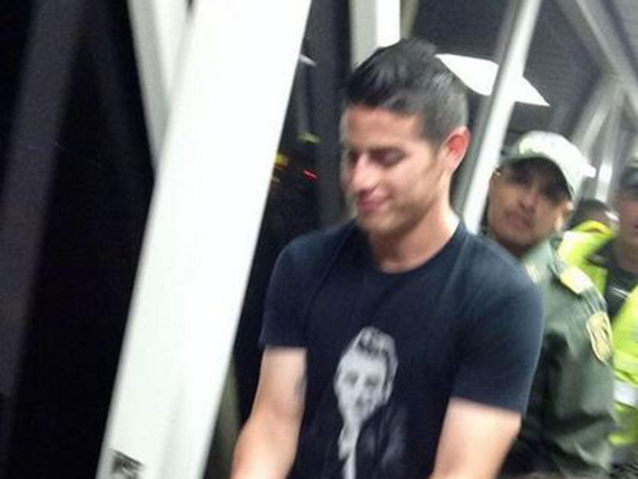 James Rodriguez was allegedly spotted boarding a plane from Medellin to Madrid