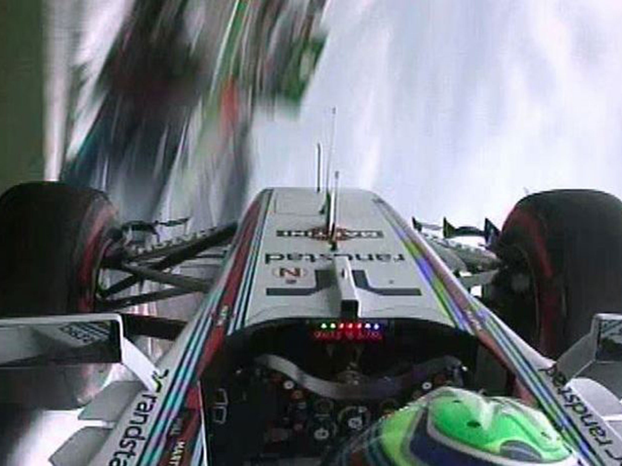 Felipe Massa flipped on the first corner of the German Grand Prix