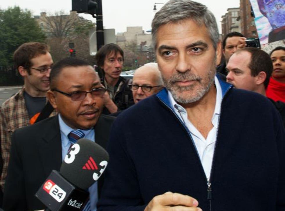 George Clooney was arrested during a protest outside the Sudanese Embassy in Washington in 2012 