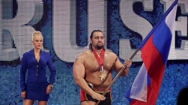 Actually from Bulgaria, Rusev is portrayed as a pro-Russian "brute"