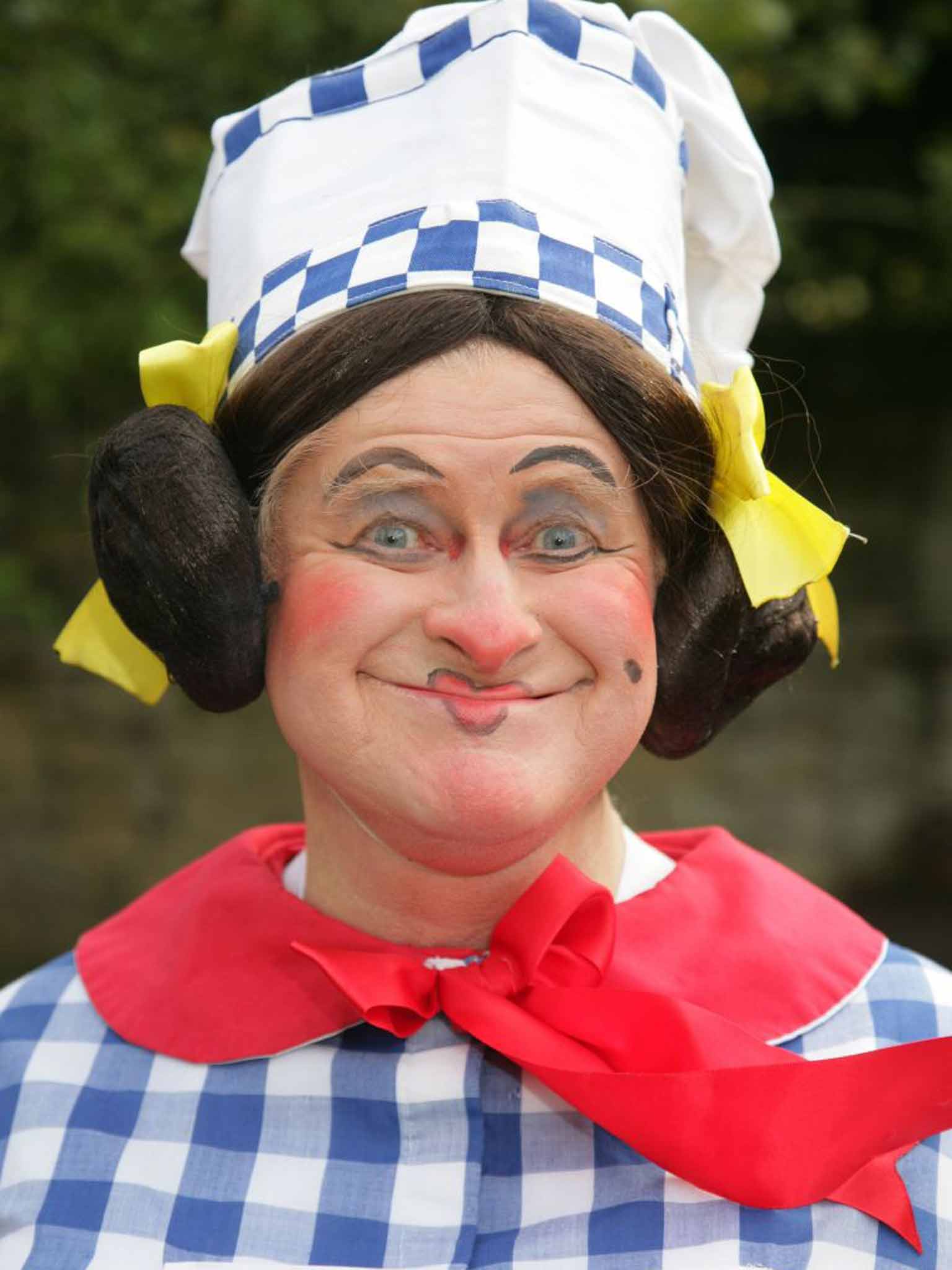 Harris as Sarah the Cook in the 2011-12 production of 'Dick Whittington' at Bath Theatre Royal