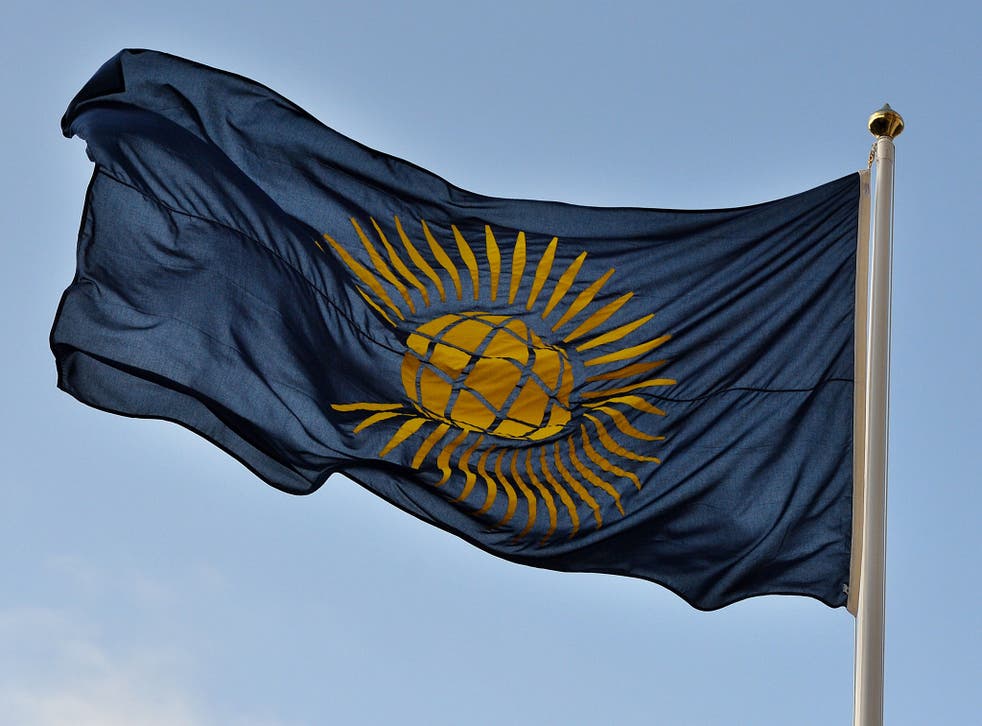 The Commonwealth flag flies outside Westminster Abbey in central London