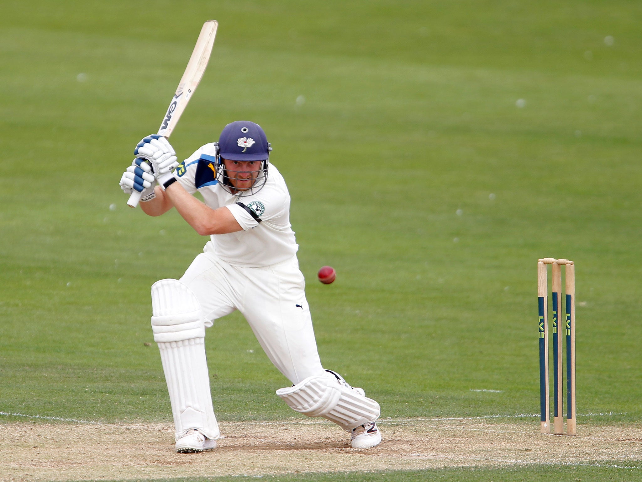 Andrew Gale on his way to completing his century for Yorkshire