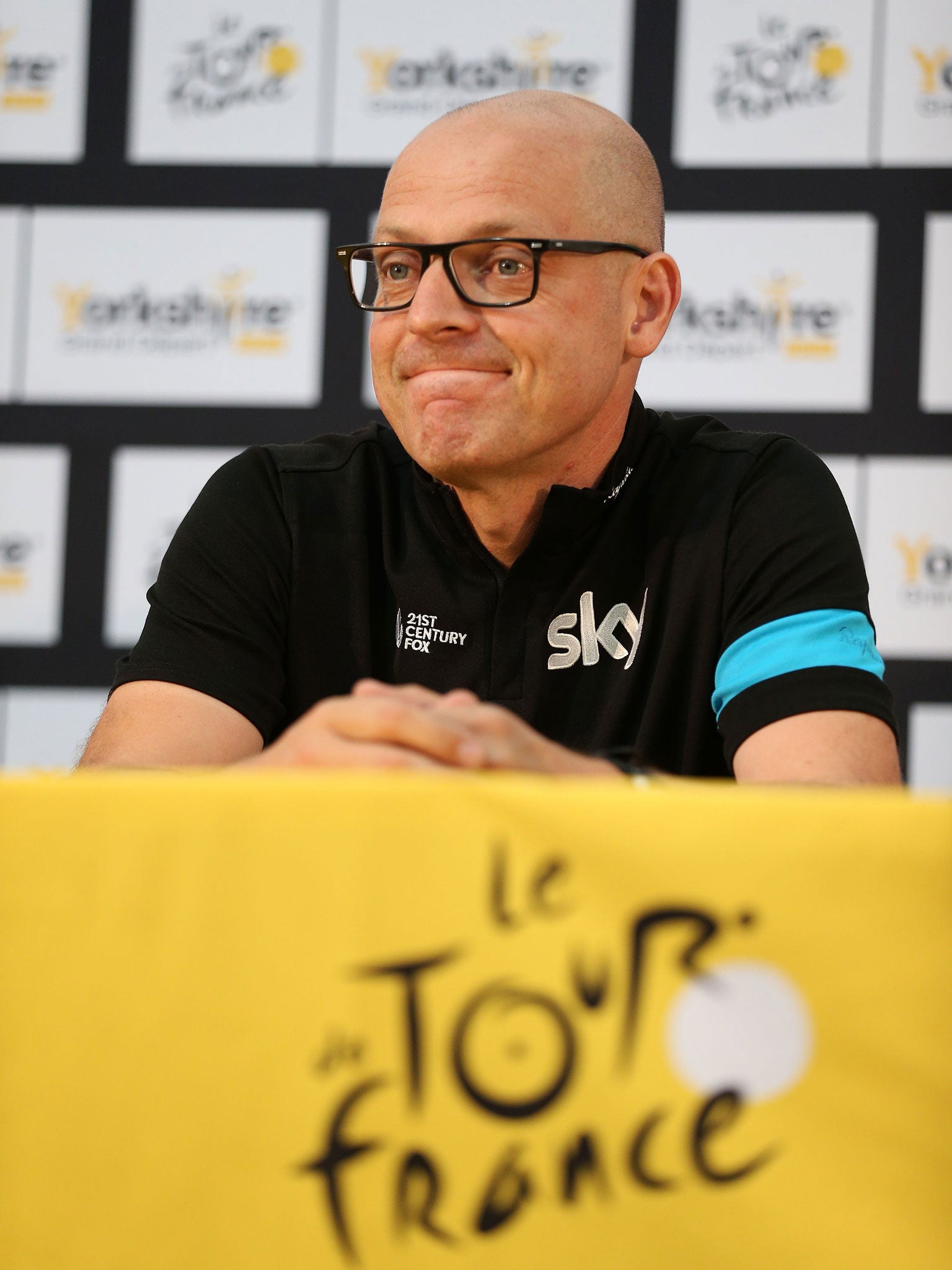 Team Sky’s Sir Dave Brailsford said his remaining riders are ‘doing really well. I can’t fault them’