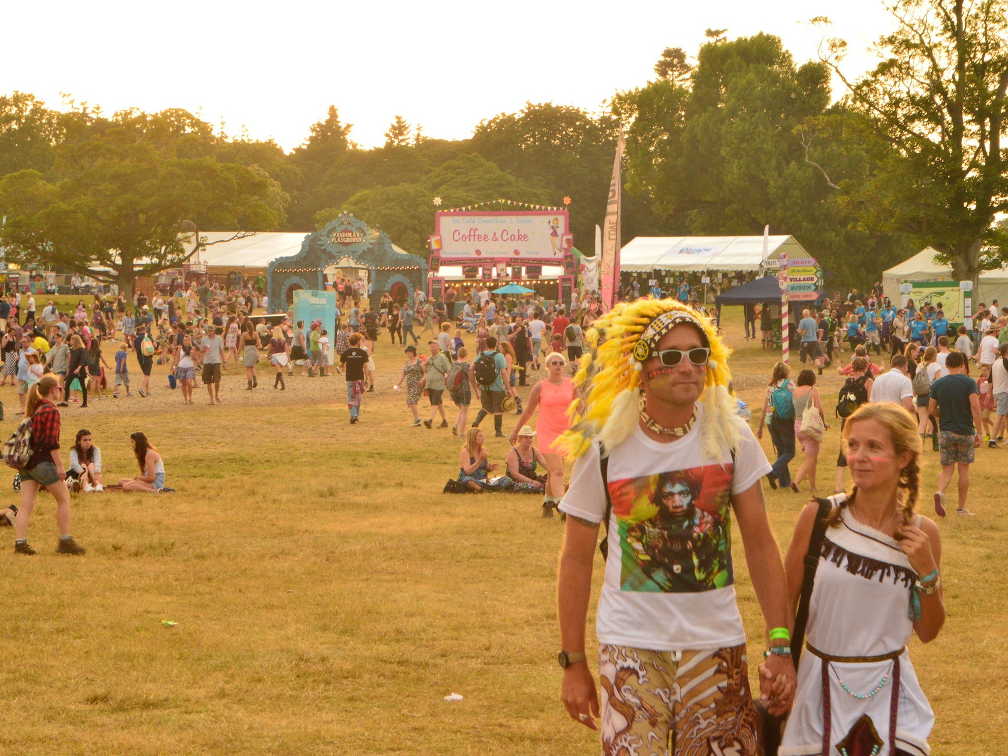 Dusk at Latitude performing arts festival in Suffolk