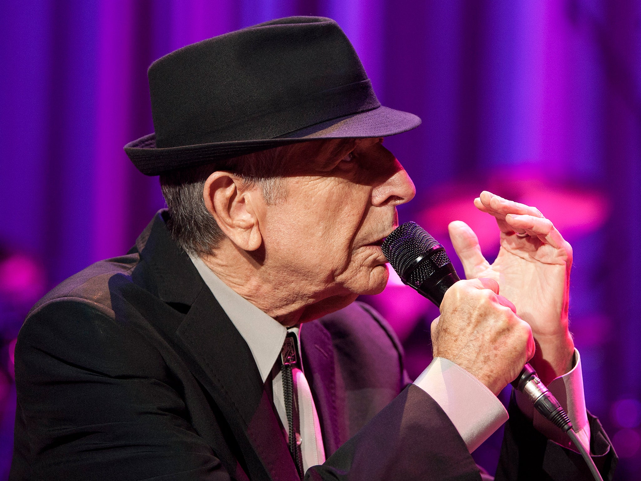 Leonard Cohen performing in New York in 2012