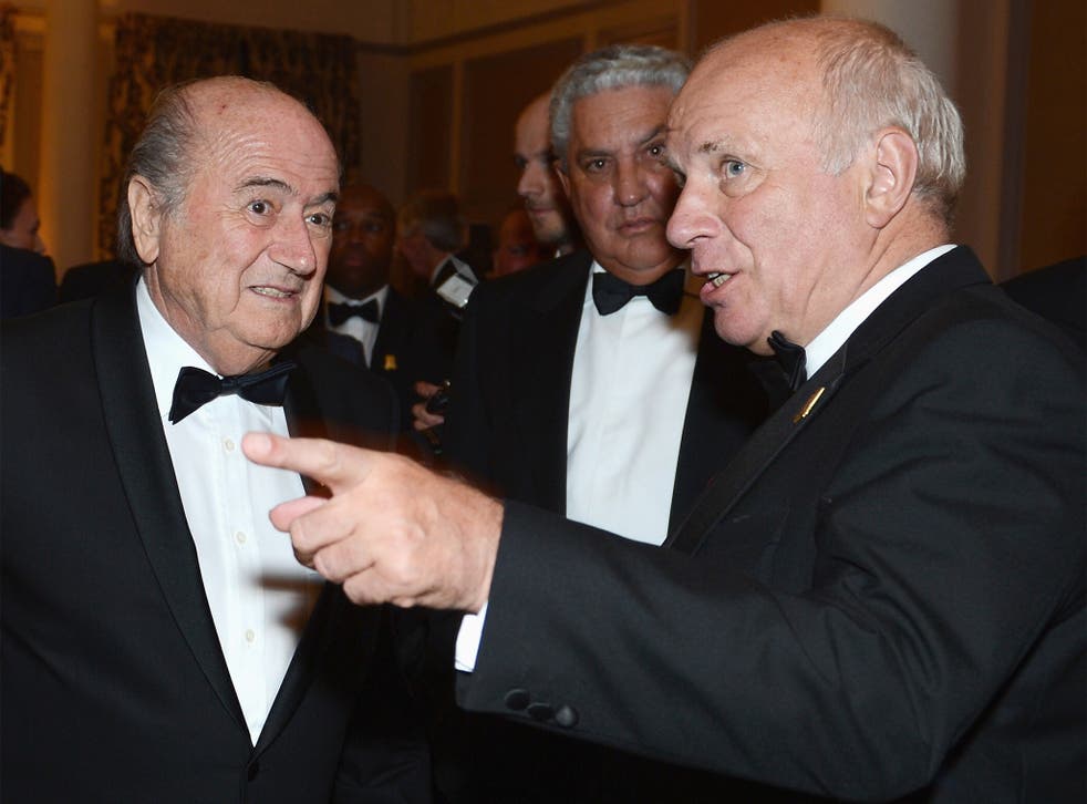 Fifa President Sepp Blatter speaks with FA Chairman Greg Dyke last October