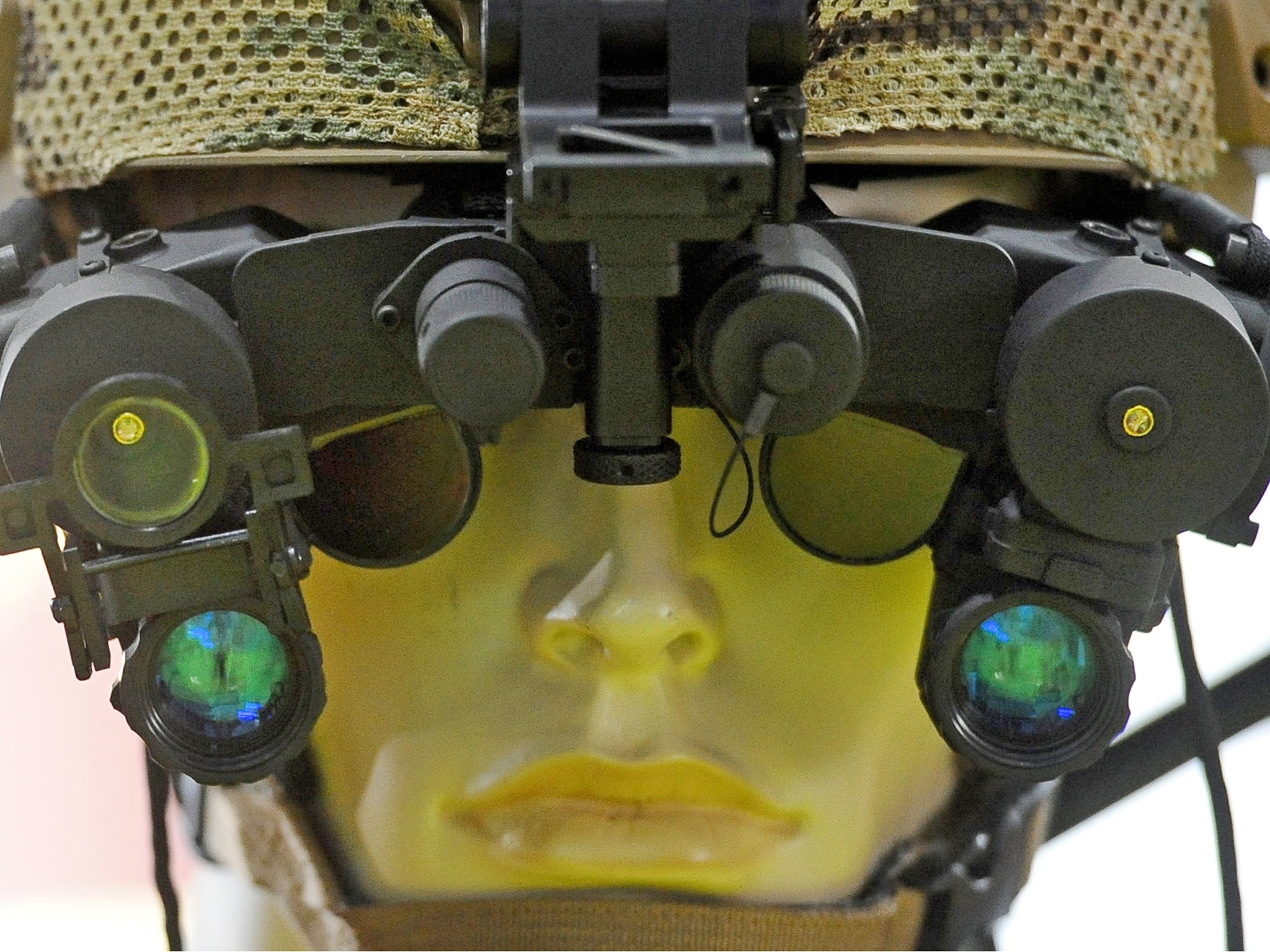 Nightvision goggles on display at the DSEI arms fair in London last year