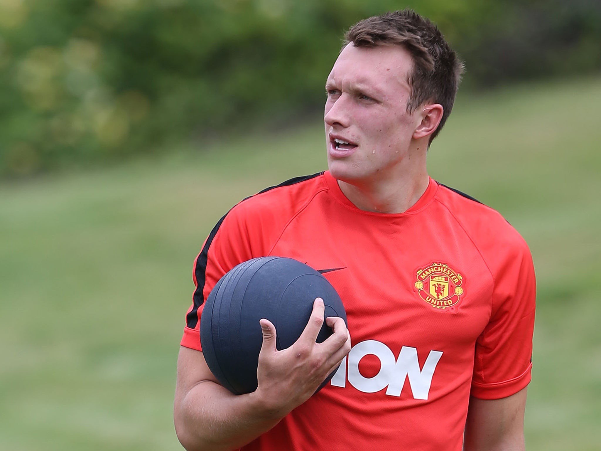 Phil Jones in training with Manchester United