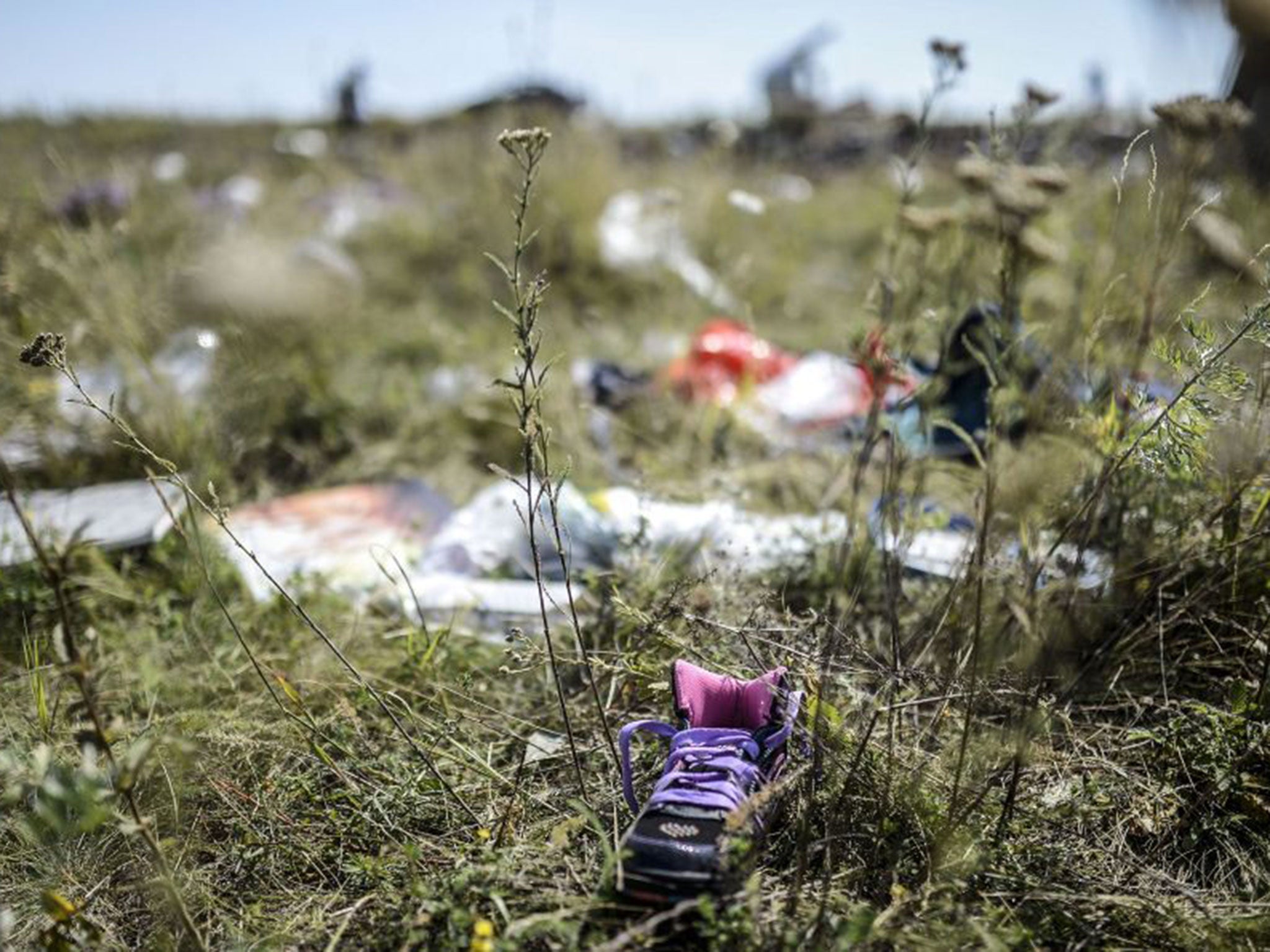 Victims' belongings at the MH17 crash site