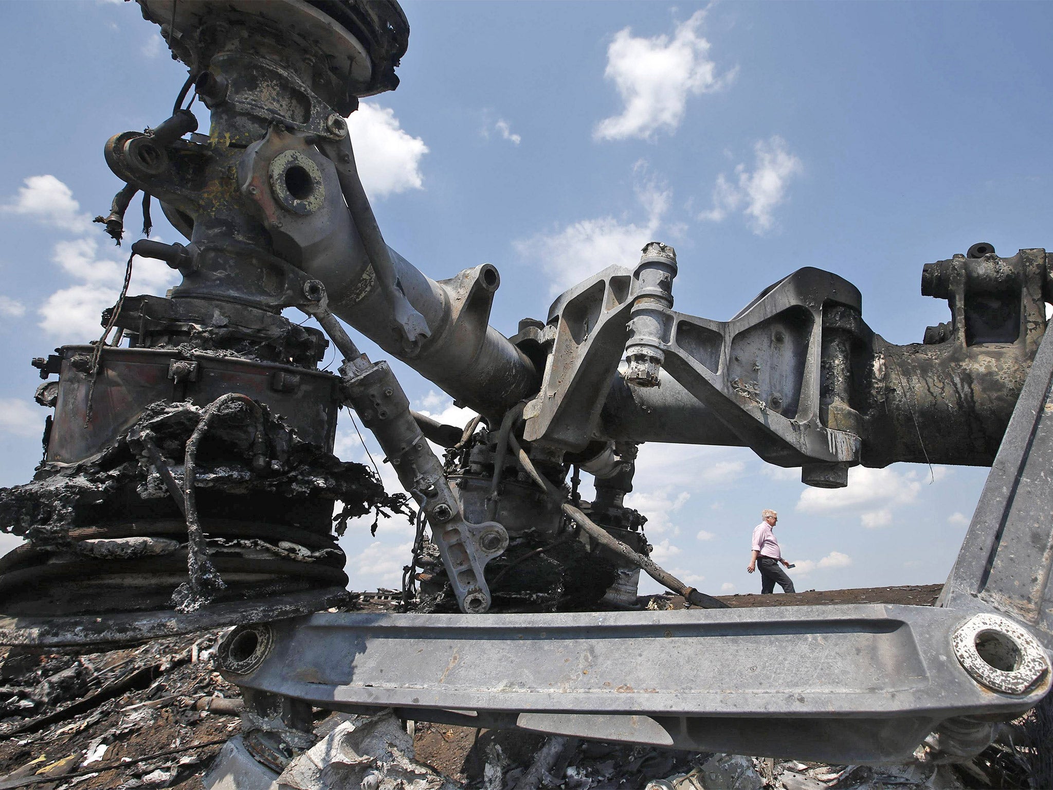 The MH17 crash scene near Hrabove (Grabovo) in the Donetsk region of Ukraine