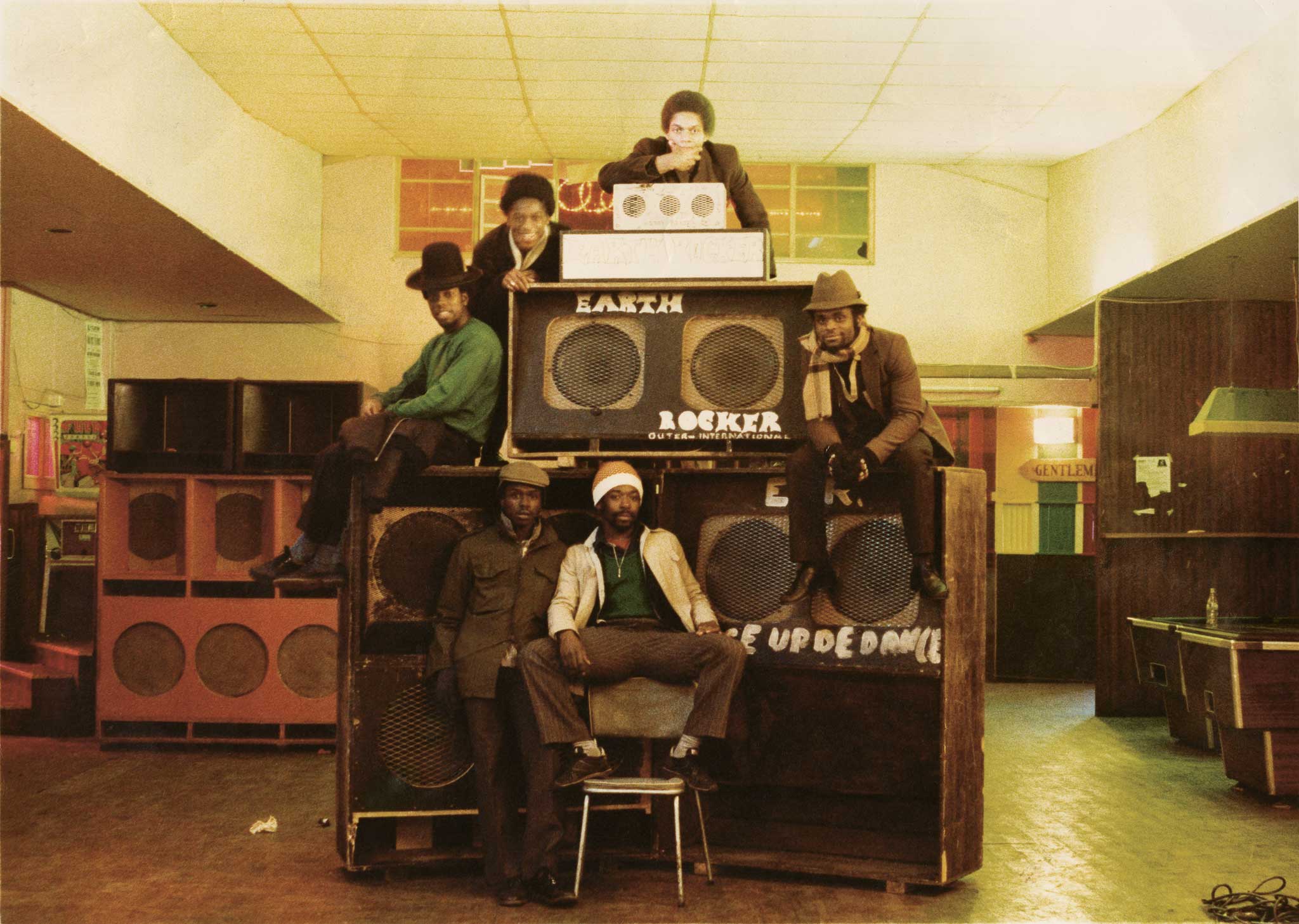 Sound clash: the Earth Rocker sound system crew at work in Venn Street in the late 1970s