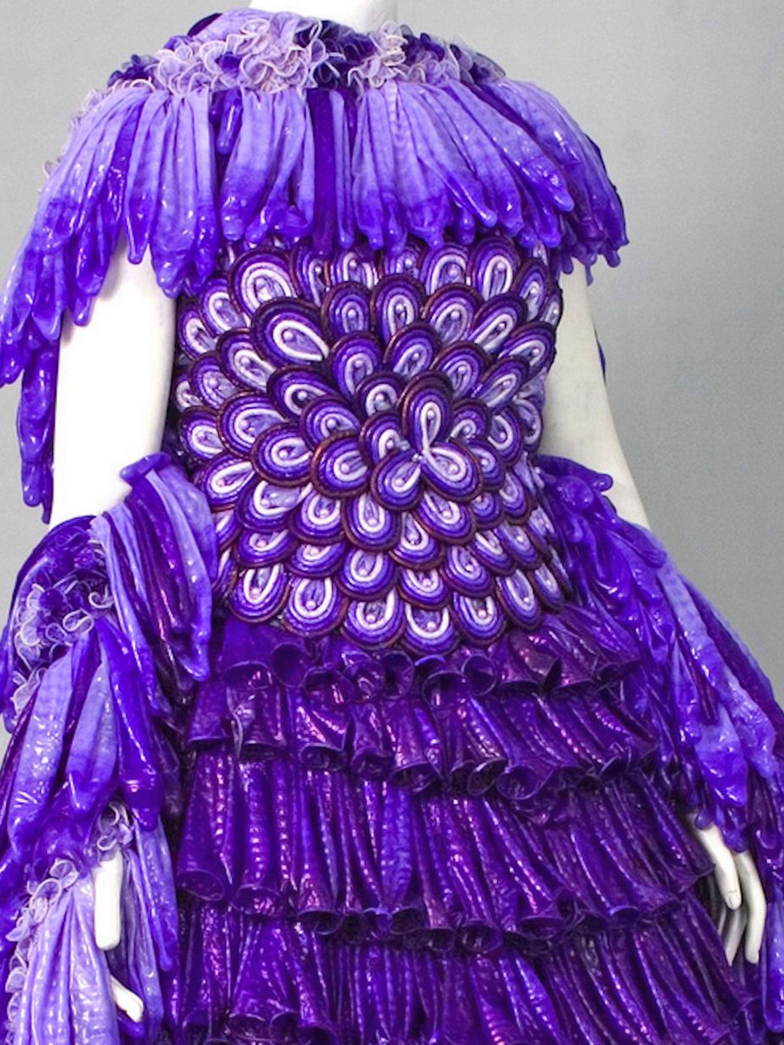 prom dress made of condoms You Really Need To See These Prom Dresses Made Out of Condoms