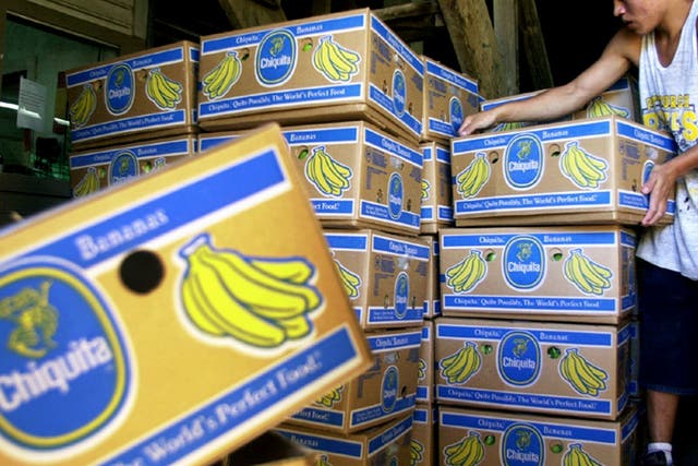 <p>Chiquita Banana has been found liable by a Florida jury of financing a far-right paramilitary group that committed human rights abuses and murders in Columbia</p>
