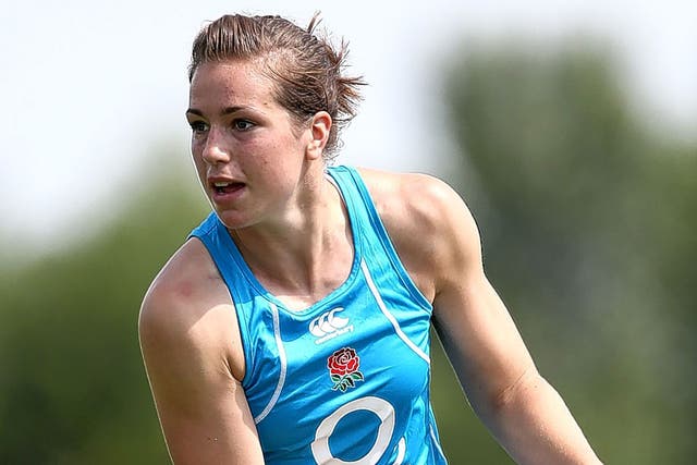 So good it’s scary: Emily Scarratt scored a dozen tries in as many games when she broke into the England team at 18