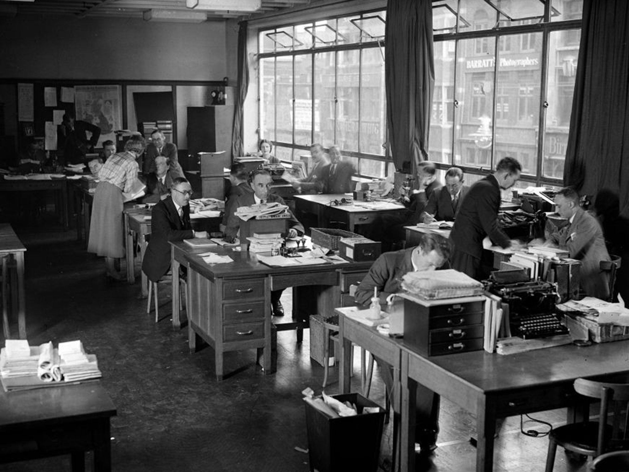 The Express offices in the 1930s when writers (such as Orwell) were paid around £2 weekly