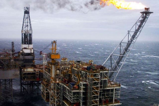An oil rig in the North Sea 