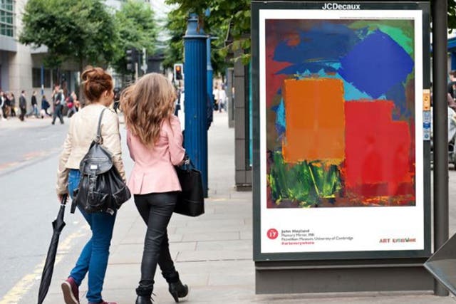 Public vote: Art Everywhere poster in a bus shelter featuring John Hoyland