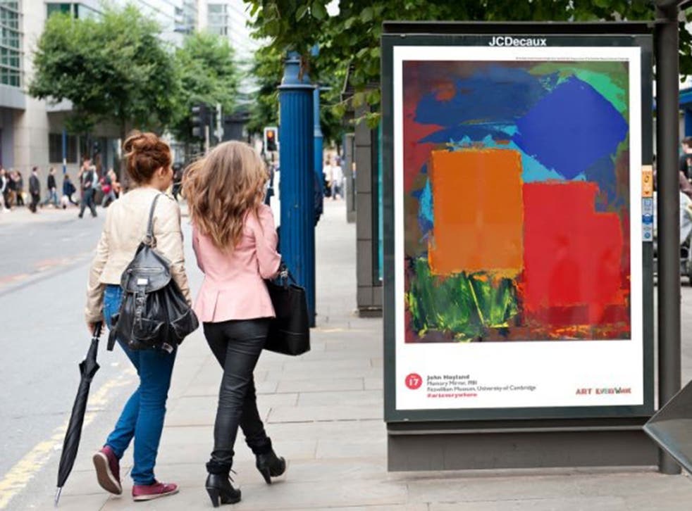 Public vote: Art Everywhere poster in a bus shelter featuring John Hoyland