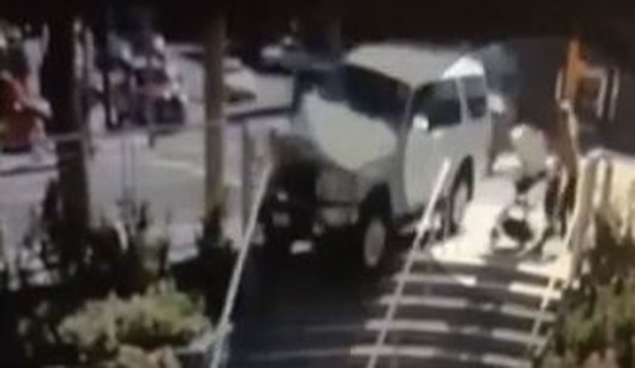 A mother and her baby have had a miraculous escape after a car almost crashed into them