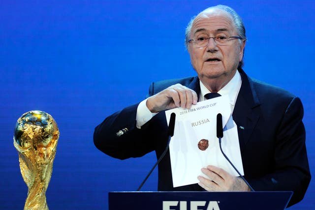 Sepp Blatter reveals Russia as the hosts of the 2018 tournament