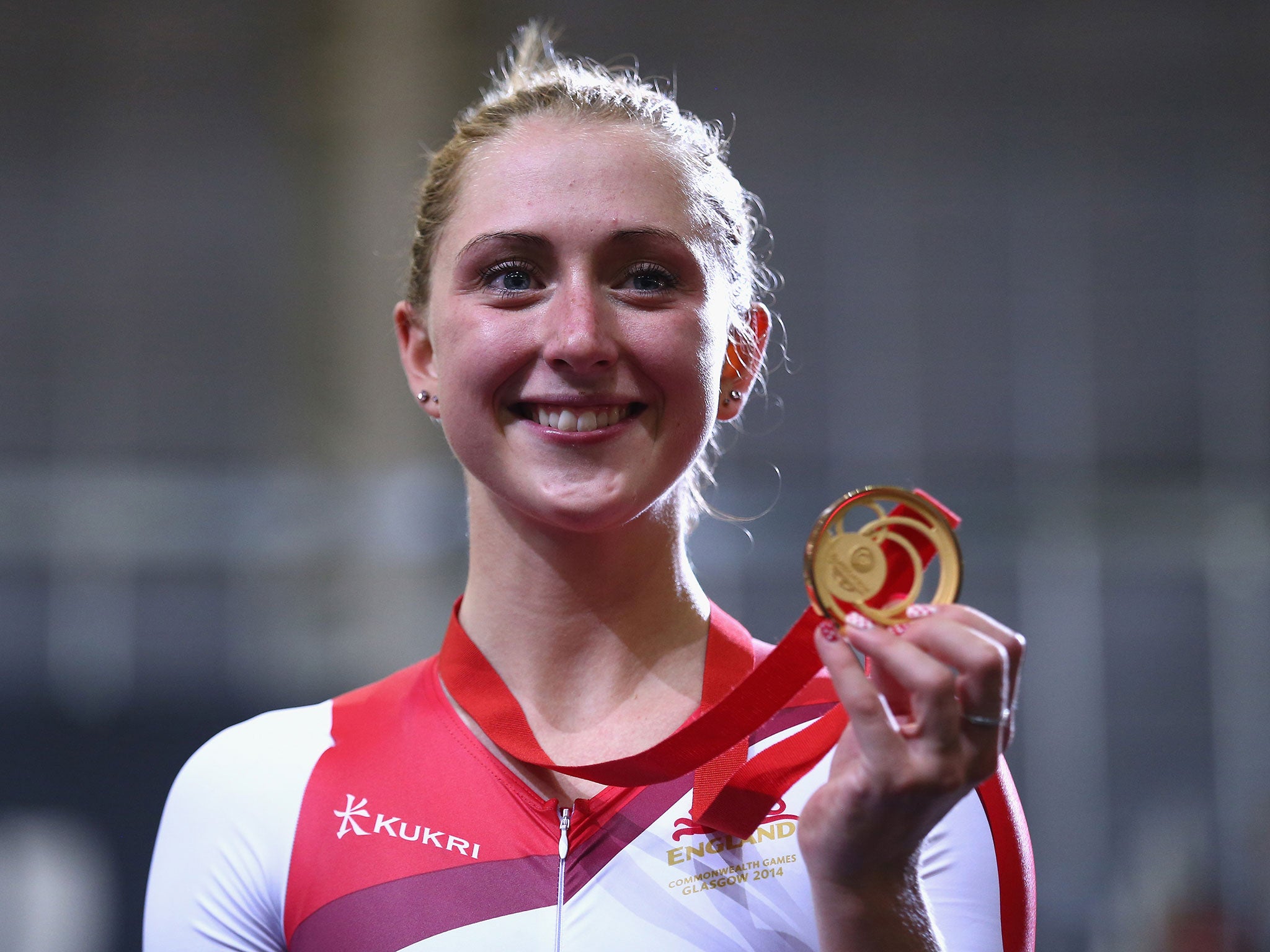 Laura Trott with her gold