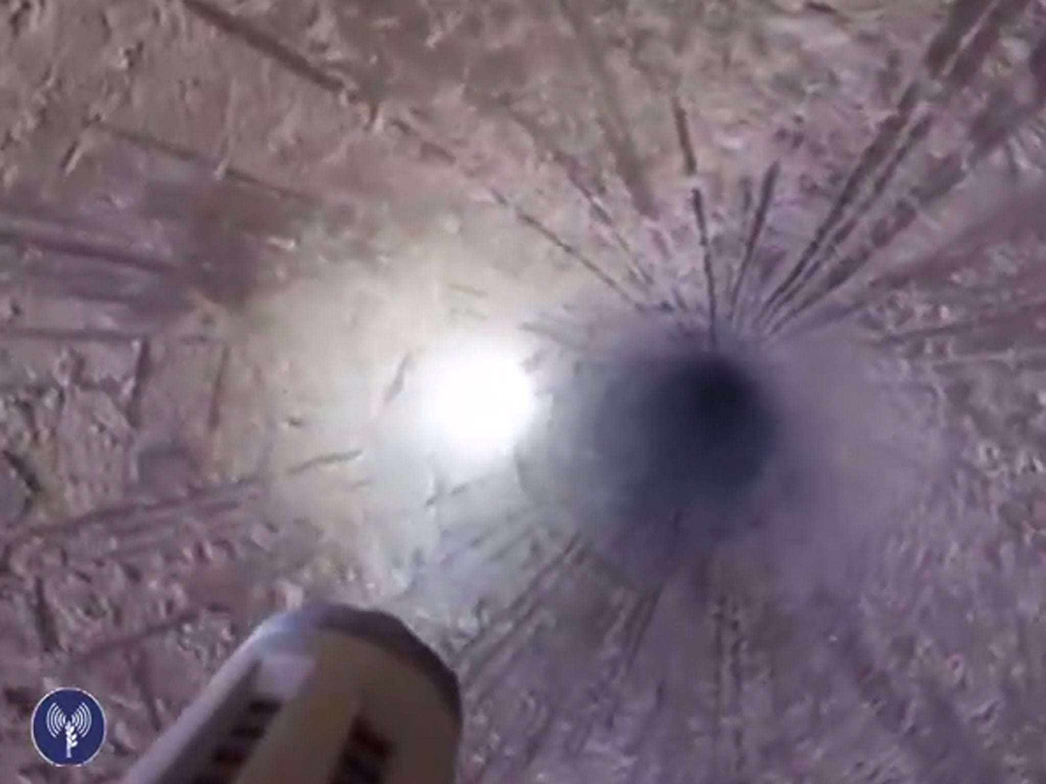 A video released by the Israeli military purporting to show the destruction of a Hamas tunnel