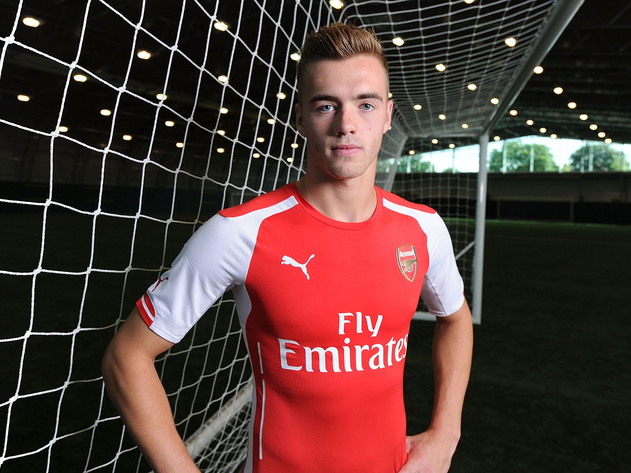 Calum Chambers is unveiled as an Arsenal player