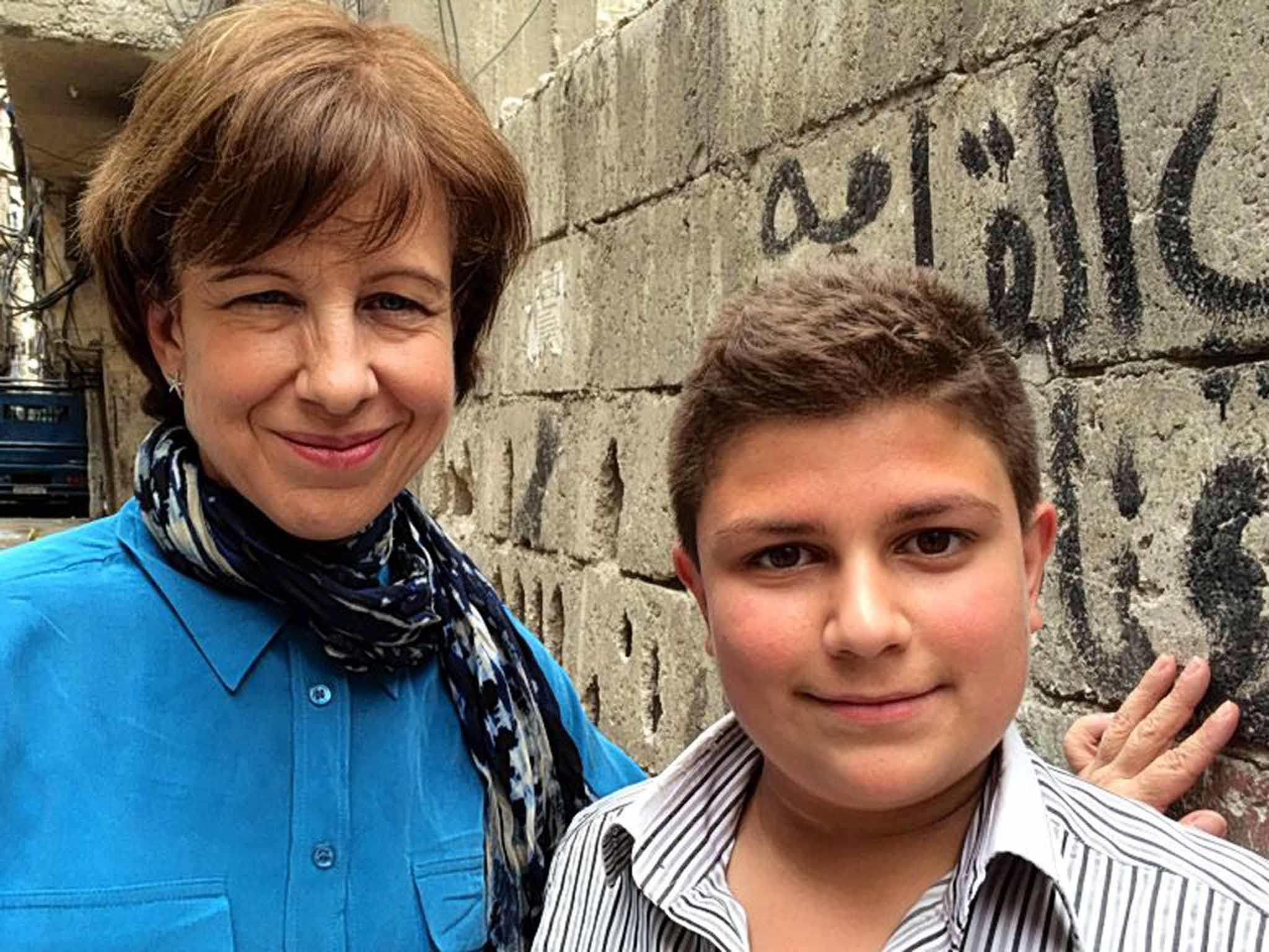 Back to the wall: Lyse Doucet with Jalal in 'Children of Syria'