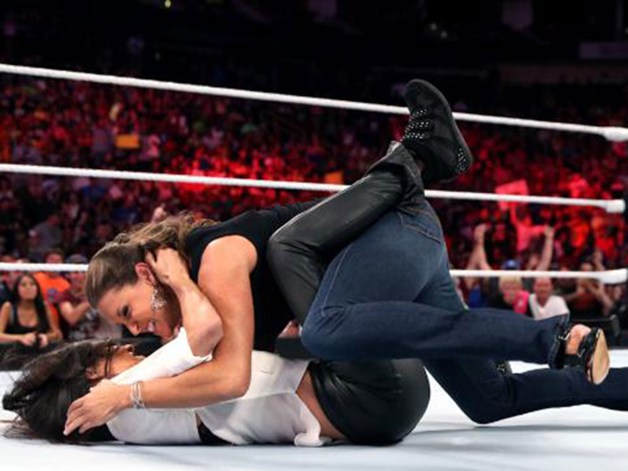 Stephanie McMahon attacks Brie Bella, with the pair set to clash at Summerslam