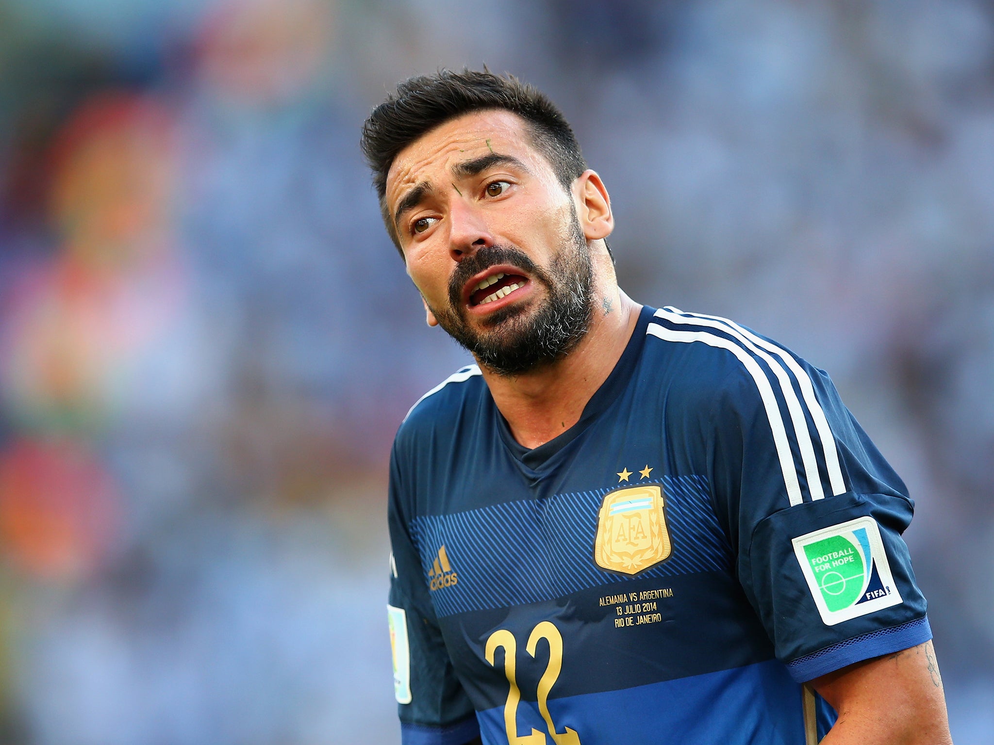 Ezequiel Lavezzi pictured during the 2014 World Cup final