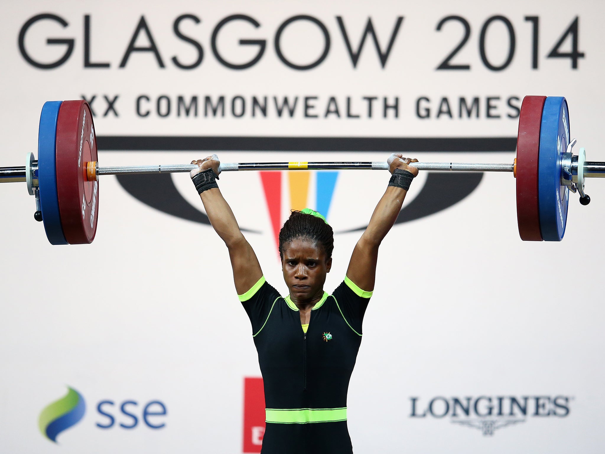 Chika Amalaha competing at the Glasgow games